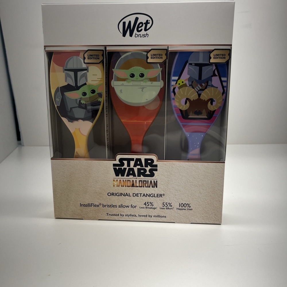 Lot of 5 Wet Brush Star Wars Mandalorian Hair Detangler 5 packs of 3 total 15 - Picture 3 of 6